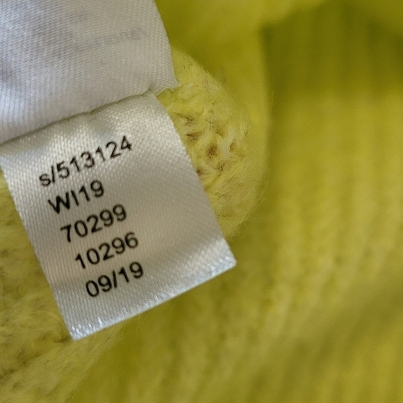 Ann Taylor LOFT Outlet Lounge Oversized Cowl Neck Sweater Neon Lemon - Picture 8 of 8